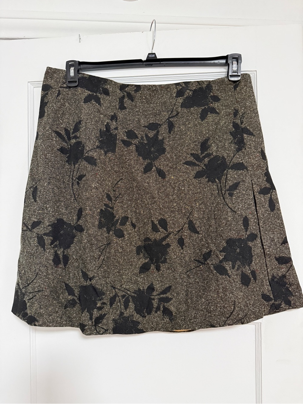 Vintage Torrid Women's Gold Floral A-Line Skirt tweed Sz 14